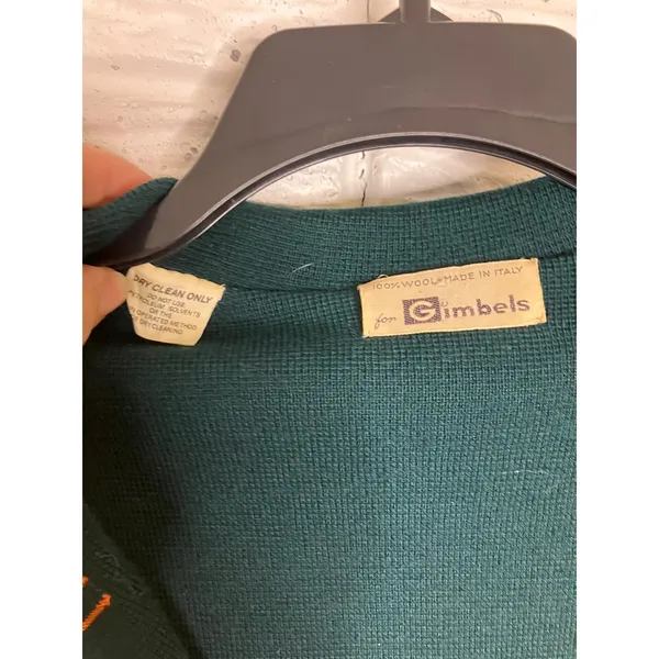 Vintage Gimbels 100% wool‎ double breasted blazer made in Italy emerald green - Image 3