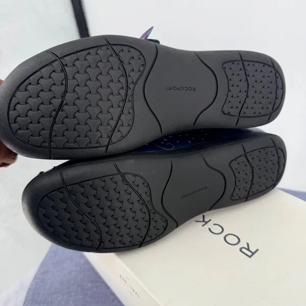 Rockport Daisey Slipon Womens 7N Navy Blue Leather Perforated Loafers CH4056‎ - Image 7