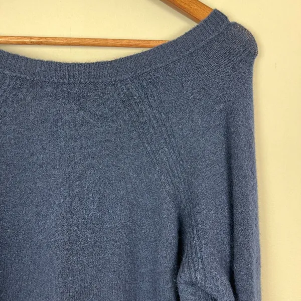 J. Crew V-Neck Sweater In‎ Yarn Womens Medium Navy Blue Merino Wool Alpaca Knit - Image 10