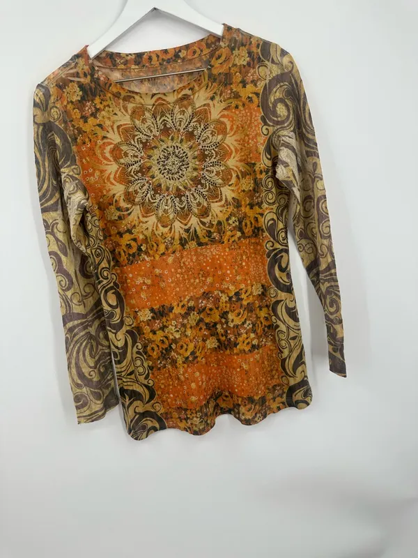 Vintage Y2K Whimsical Fairycore Long Sleeve Shirt Size Medium Rhinestone Boho - Image 10