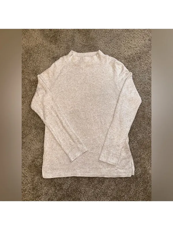 H&M Turtleneck Sweater Fine Knit Cream White XS - Image 3