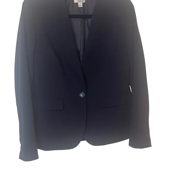 Bar III Size 4‎ Navy Blue Career Wear Office Viscose Blend One Button Blazer - Image 3