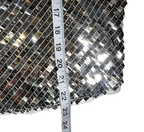 NWT Intimately Free People Disco Fever Sequin Cami Tank in Silver Combo LARGE - Image 10