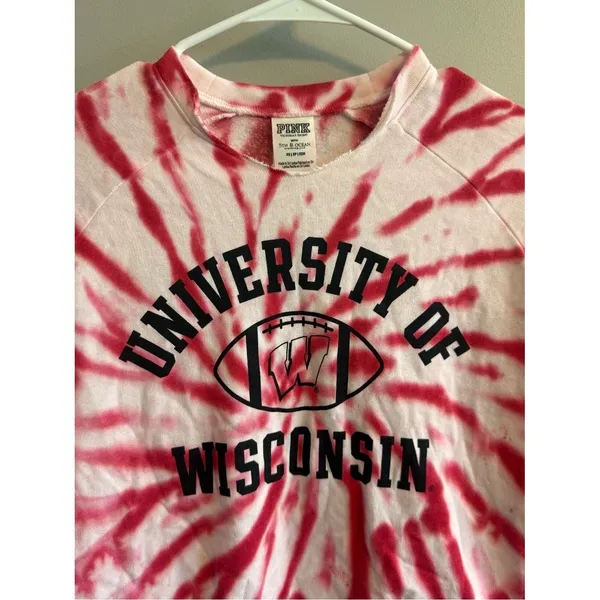 PINK‎ Victoria's Secret Wisconsin Tie Dye Cropped Sweatshirt XS NWT - Image 3