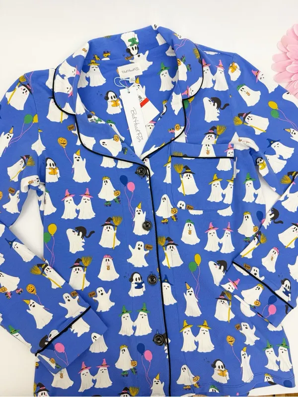 Bedhead PJs X Anthropologie That’s The Spirit Ghost Halloween Classic Jersey Set - Image 7