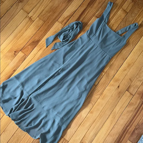 Show Me Your Mumu Claire Midi Dress- Silver Sage Crisp - Image 2