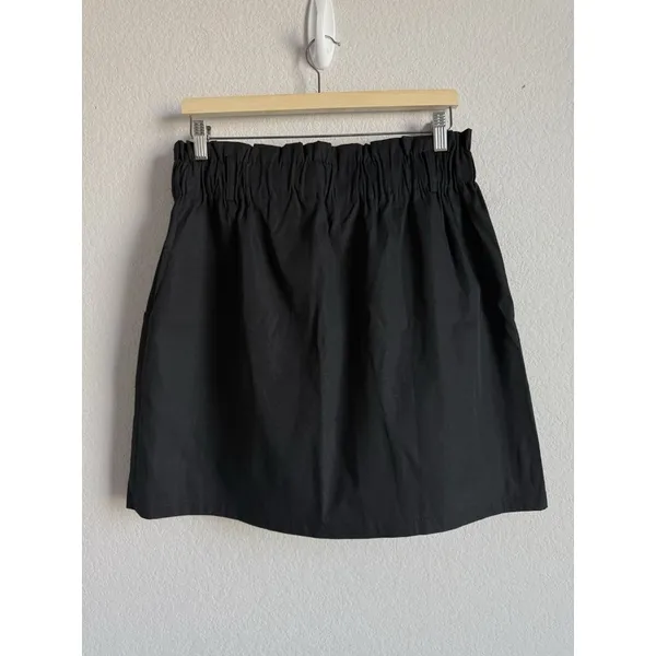 Kancy Kole‎ Skirt Women’s XL Black High Waisted Pull On Paper Bag A-Line Mini - Image 4