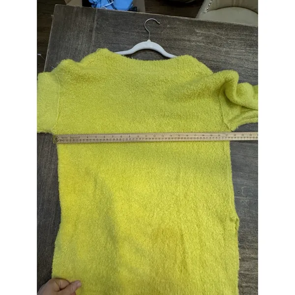 Anthropologie Pilcro Teddy Sweater V-Neck Relaxed Tunic Style Yellow Size Small - Image 7