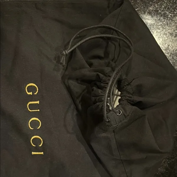 Gucci Black and Gold Embroidered Dust Bag - Image 5