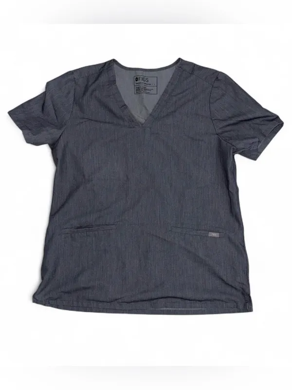 FIGS Technical Collection Gray Scrub Top Size Large - Image 2