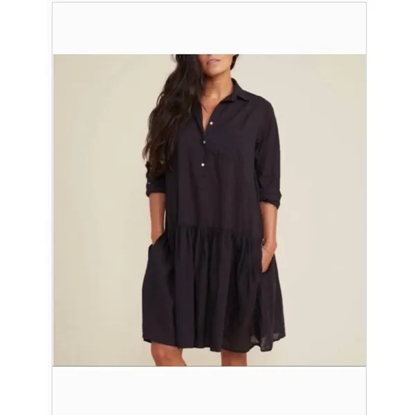 Grayson The Changemaker Black Cotton Shirt Dress (5) XL Minimalist‎ Lagenlook - Image 8