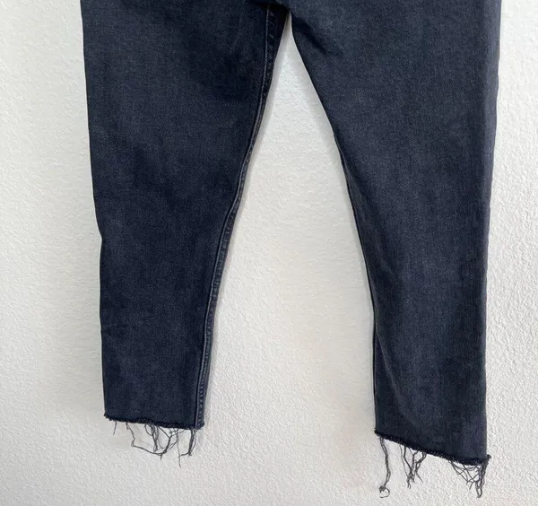 Re/Done Originals Black High Rise Ankle Crop Denim Jeans Size 25 - Image 2