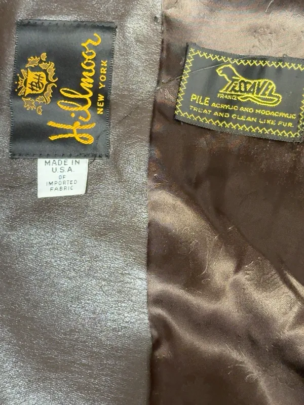 Vintage Hillmoor New York Faux Fur Coat Brown Modacrylic Made in USA - Image 9