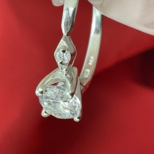 Oval Cut Cz Vintage Solitaire Engagement Ring‎ Size 8 In 925 Silver - Image 4