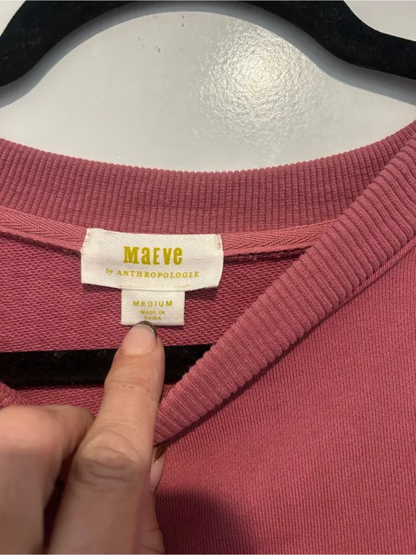 Anthropologie Maeve Layered Tunic Sweatshirt in Pink Combo Medium - Image 4