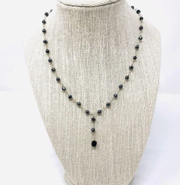 Delicate sterling silver, beaded  necklace - Image 2