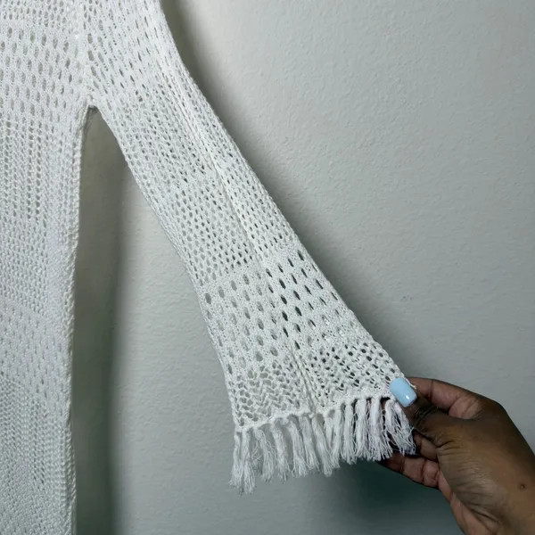 Tommy‎ Bahama Women Linen Cotton Swim Coverup Dress Crochet Fringe Beach Resort - Image 2