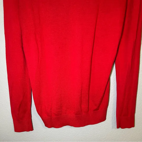 Ralph Lauren Red Silk Blend Turtle Neck Knit Sweater Women’s Size Medium - Image 9