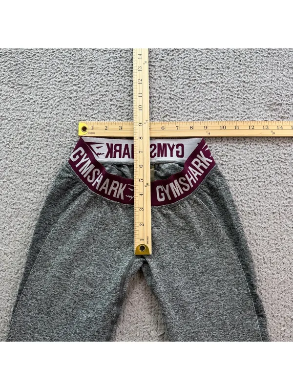 Gymshark Flex Seamless Grey Burgundy Contour Workout Leggings XS Dry Gym - Image 3