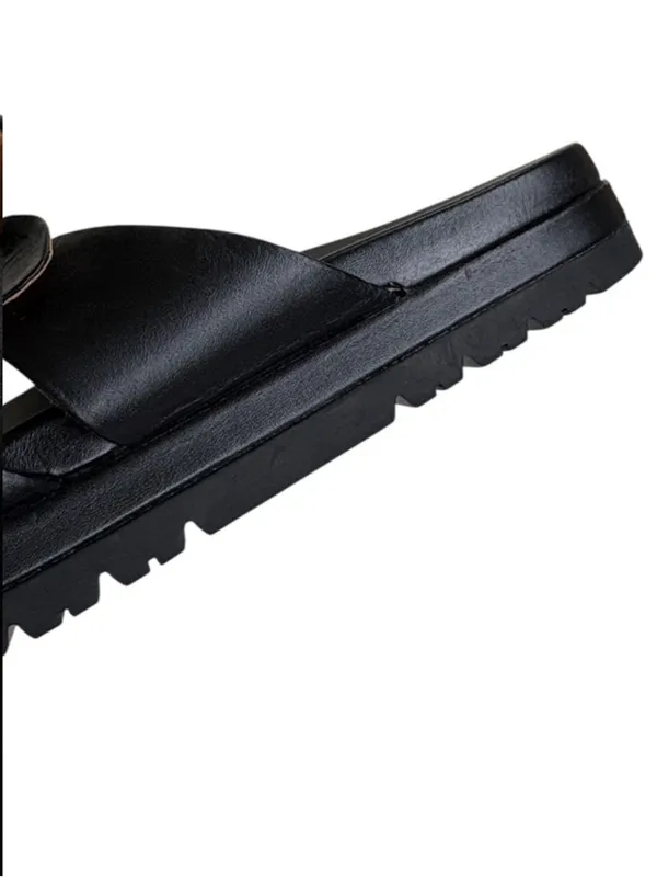 EUC Jack Rogers Leather Monica Double Knot Slide Sandals Black Size 9 - Image 4