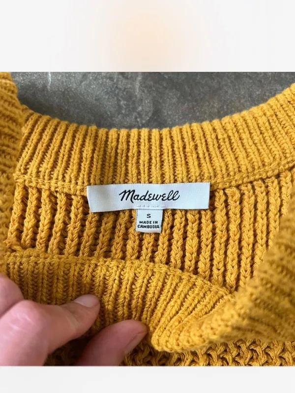 EUC Madewell cutaway sweater tank mustard color - Image 7