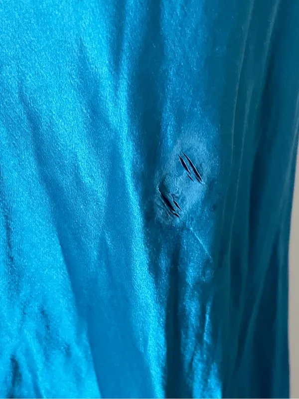 Zum Zum By Niki Livas Vintage 90s Y2K Sequin Halter Satin Prom Dress Teal 9/10 - Image 5