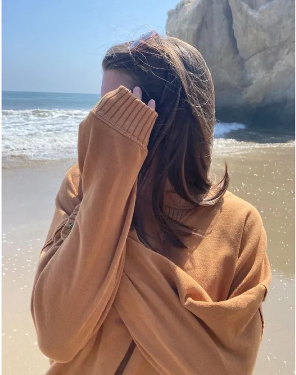 Aerie Pullover Sweater Crewneck Burnt Orange - Image 4