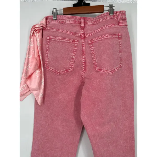 Juicy Couture Jeans Women 29 Pink Calypso Coral Venice Scarf Y2K Denim - Image 11