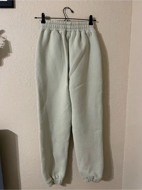 Comfrt Signature Pastel Sweatpants Size XS Green Tea Fleece Lined Light Green - Image 13