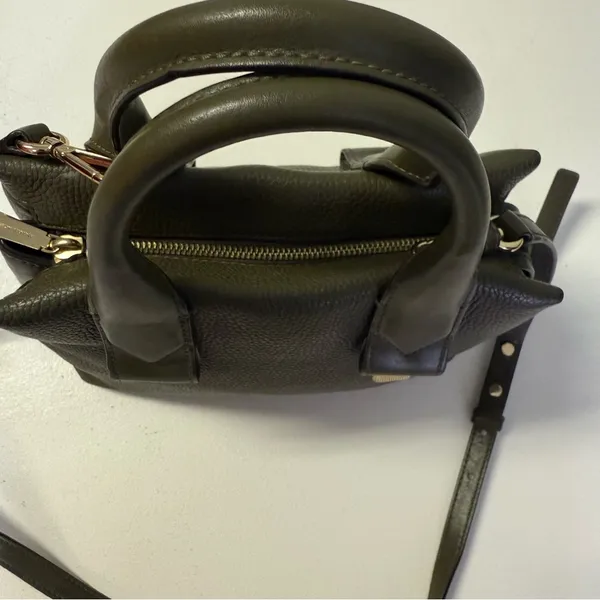 Michael Kors Rollins Satchel Green Pebbled Leather Tote Cross Body - Image 7