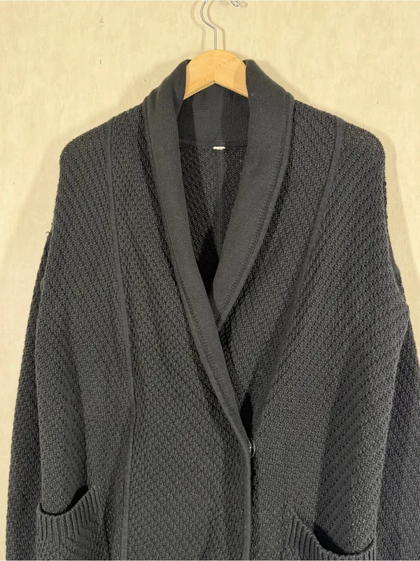 Lululemon Women’s Post Practice Cardigan Knit Sweater Longsleeve in Black XL - Image 4