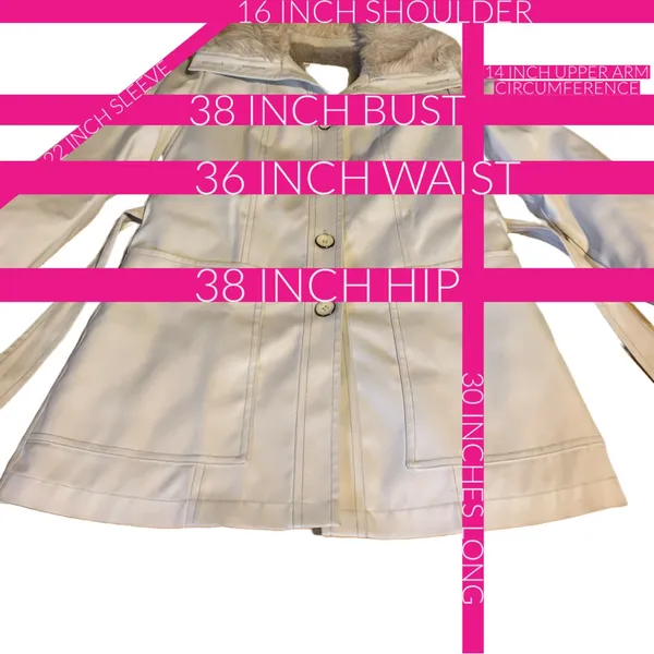 Vintage 1970'S Beige London Fog Faux Fur Lined Short Trench Coat (10) - Image 12