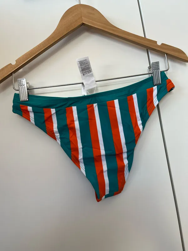 Cupshe Bikini Set Orange Aqua Stripes - Image 2