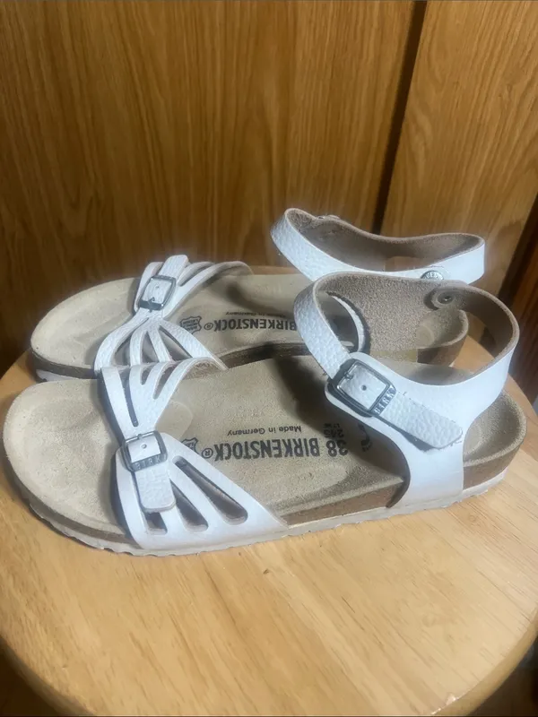 Birkenstock White Multi-Strap Leather Ankle Sandals - Image 2