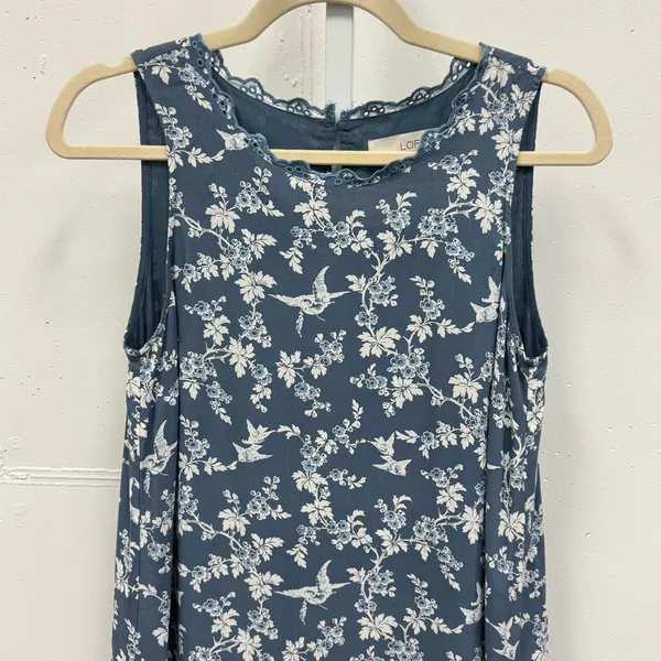 LOFT Bird Novelty Print Shift‎ Mini Dress Blue White XS - Image 4