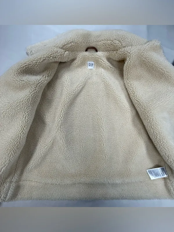 GAP Brown Bomber Jacket with Cream Sherpa Trim - Image 10