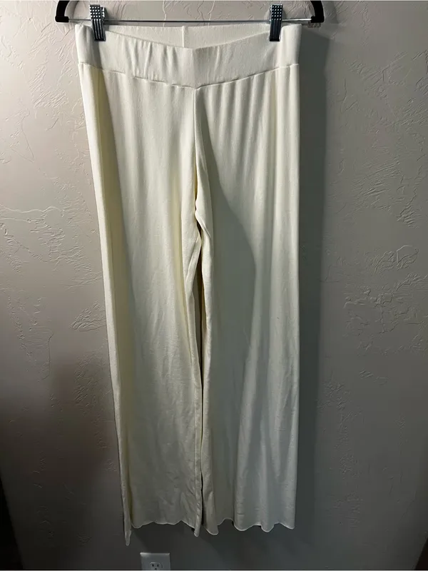 PJ Harlow Alyssa Cream Supima Cotton Modal Micro Ribbed Pajama Cozy Lounge Set - Image 8