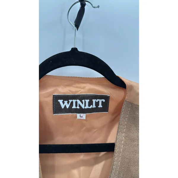 Vintage WINLIT Suede tan Vest size S western biker festival concert bohemian - Image 3