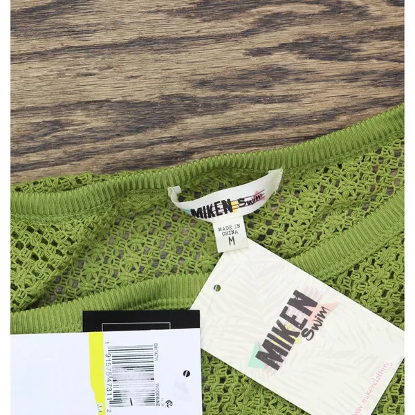 NWT Miken Womens Crochet Cover-Up Tank Swim I2417K711 Woodbine Green M - Image 7