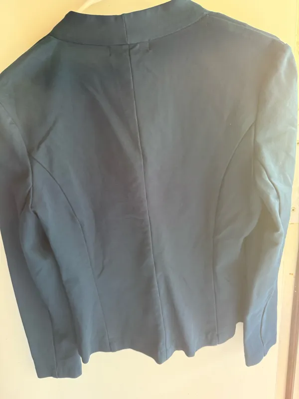 simply styled teal blue, single-button blazer - Image 3