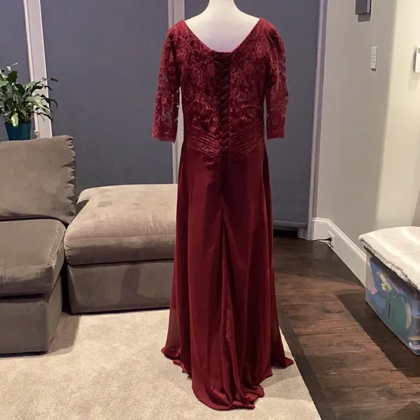 Women’s Long Chiffon Half Sleeve Mother of the Bride Prom Party Dress 14-16 NWOT - Image 5