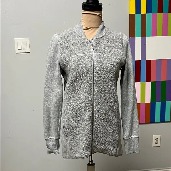 Lululemon Stand Out Sherpa Jacket Heathered Core Light Grey / Silver Drop - Image 8