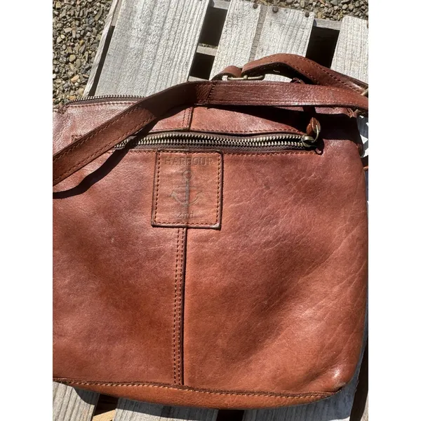 Harbour 2nd Leather Brown Crossbody Distressed Buckle‎ Purse - Image 2