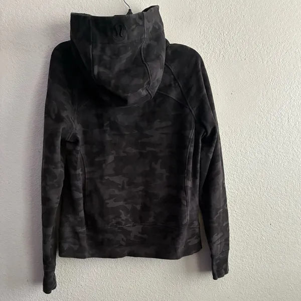 Lululemon Women's Scuba Hoodie Light Cotton Fleece Incognito Camo Gray 12 - Image 8