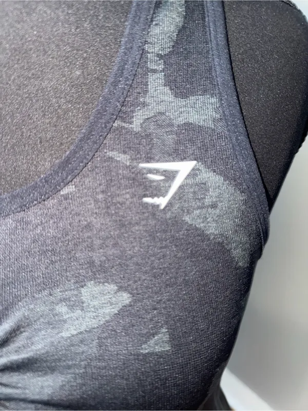 Gymshark Adapt Camo Seamless Tank Top Black Athletic Gym Training Small. - Image 3