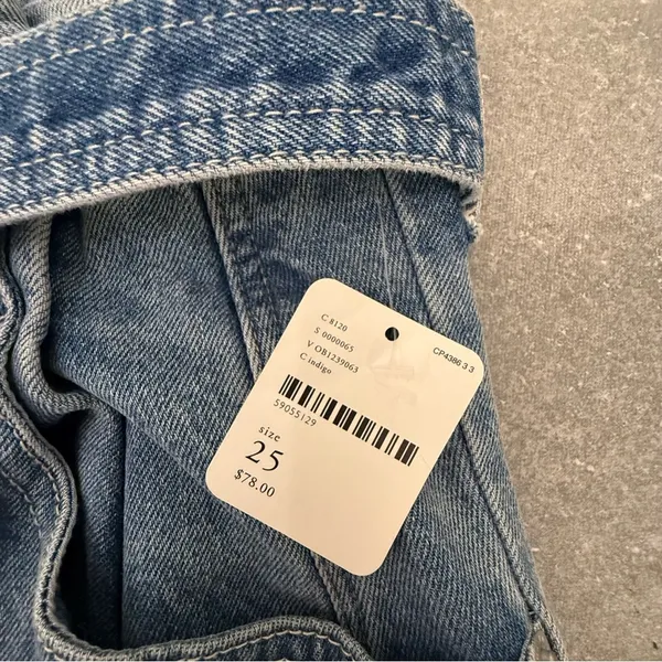 Free People We The Free Indigo Denim Paperbag Mini Skirt Size 25 NWT - Image 8