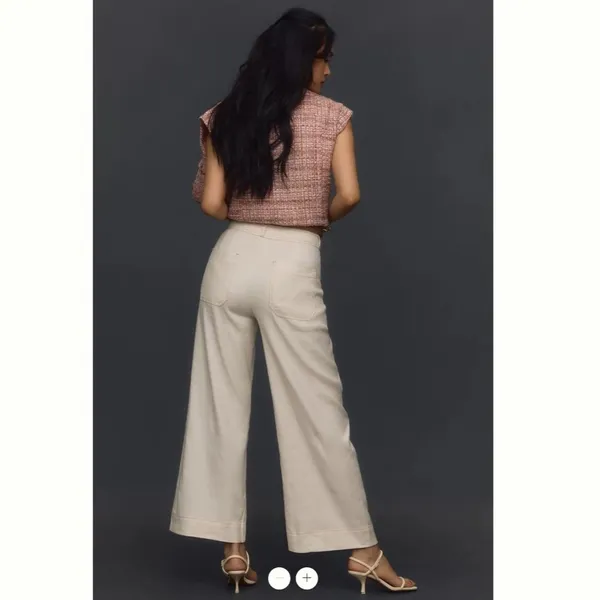 Anthropologie The Ettie High-Rise Crop Wide-Leg Pants by Maeve: Linen Edition - Image 4