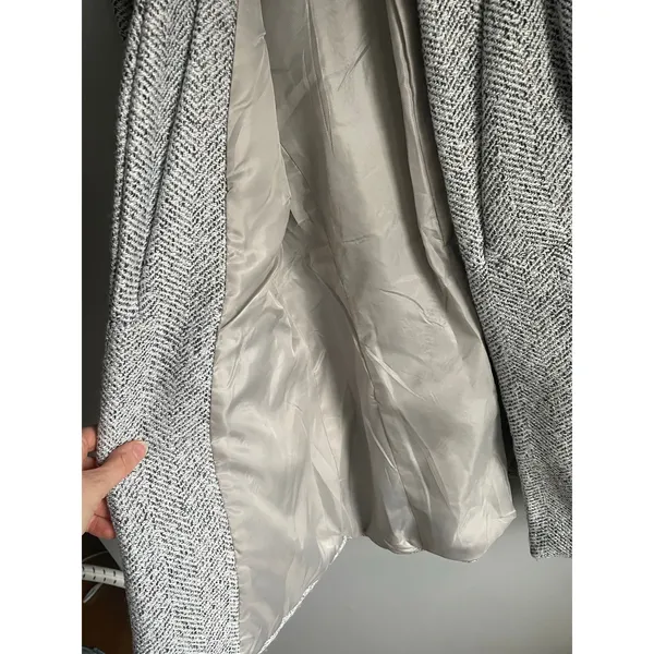 Vici Grey‎ Tweed Car Coat Pockets Minimalist Small Lined Peacoat Neutral Classic - Image 5
