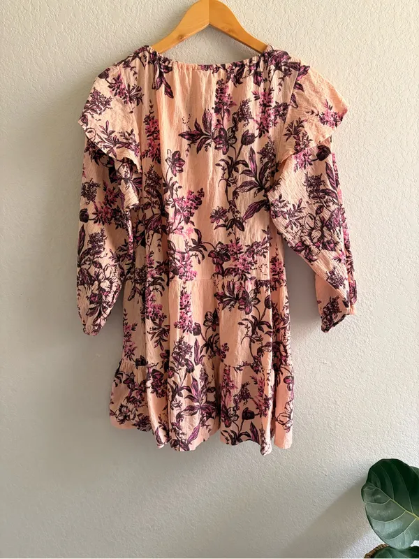 Free People Sunbaked Swing Dress in Peach Combo sz small - Image 7