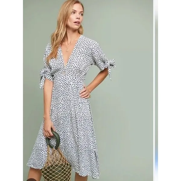 FAITHFULL THE BRAND Women's Blue Rae Casual Floral Print Nina Midi Dress Size 4 - Image 2